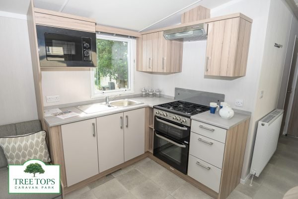 Swift Loire 2 bedroom caravan for sale at Tree Tops Caravan Park in North Wales