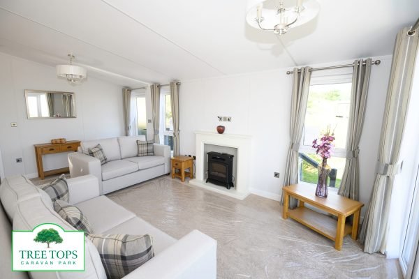 Sunseeker Sensation Lodge for sale at Tree Tops Caravan Park in North Wales