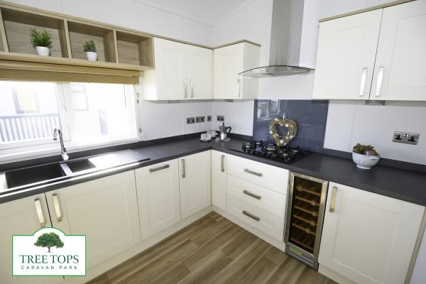 Sunseeker Sensation Lodge for sale at Tree Tops Caravan Park in North Wales